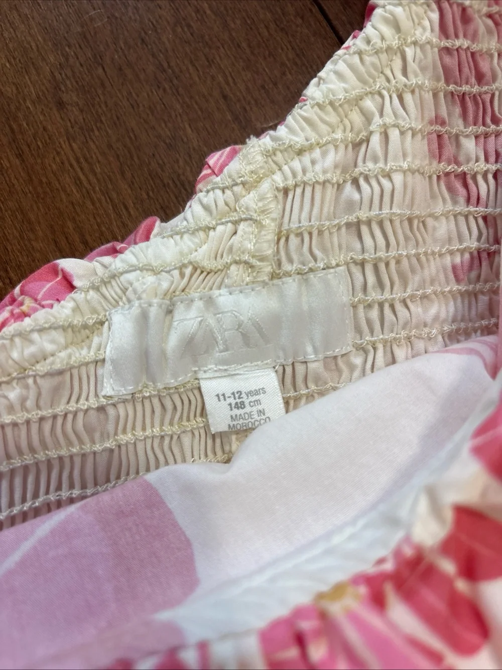 Zara Kids Girls Pink Floral Ruffle Top and Pants Set Size 11-12 Years